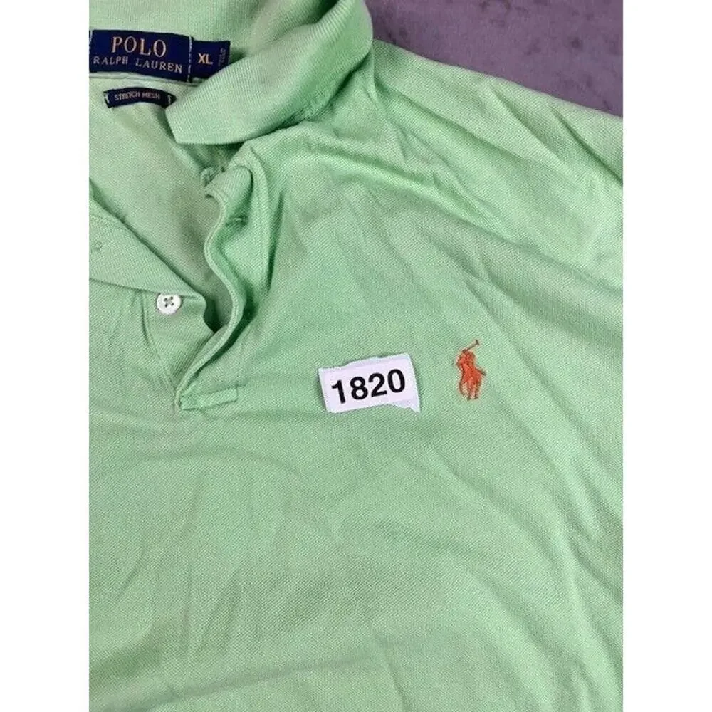 Polo Ralph Lauren Mens Sz XL Solid Green‎ Shirt Golf Comfort Casual stretch mesh